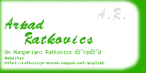 arpad ratkovics business card